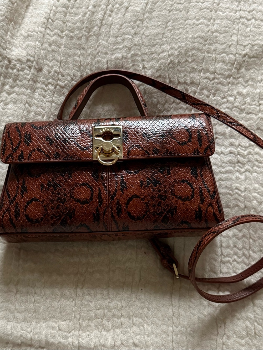 Cafune Stance Phyton Print Leather Crossbody